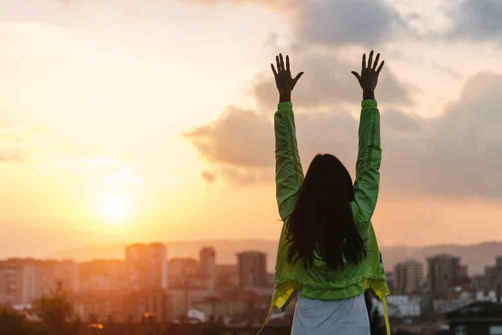 woman celebrating finding herself in a relationship again