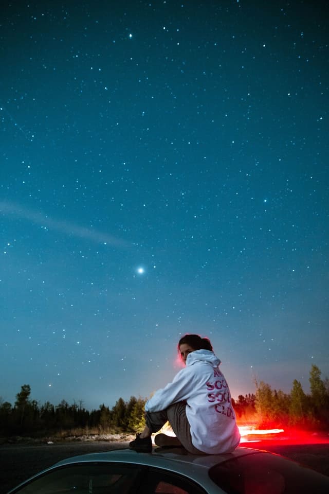 girl stargazing 