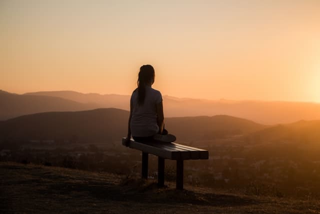 girl meditating early 