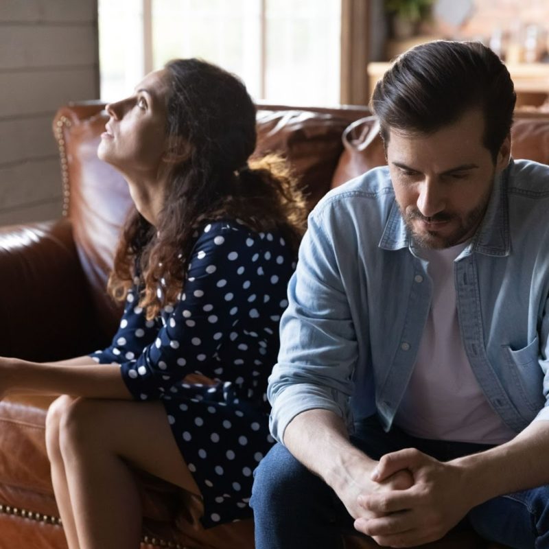 couple having a disagreement taking a break in relationship