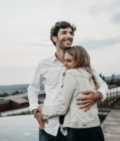 couple being happy and special on boyfriends birthday